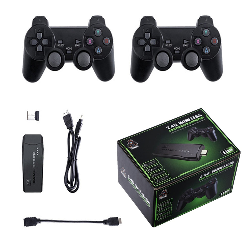 Video Game Console 2.4G Double Wireless Controller Game Stick 4K 10000+ Games 64GB Retro Game
