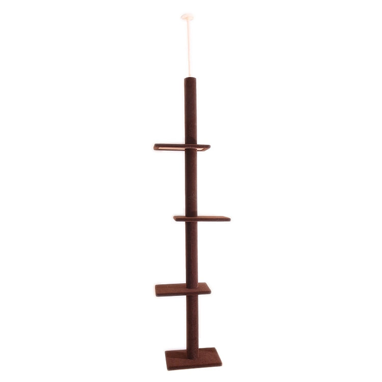 Domestic Cat Tree Condo Scratching Post Floor to Ceiling Adjustable Height 238-274cm Protecting Furniture