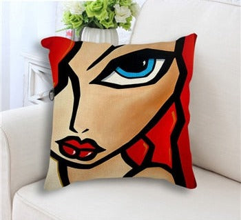 New Decorative Cushion oil painting Cotton Linen Pillow