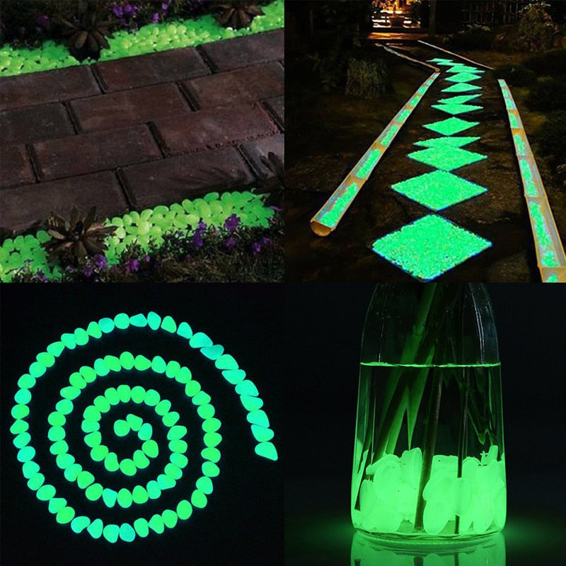 25/50pcs Glow in the Dark Garden Pebbles Glow Stones Rocks for Walkways