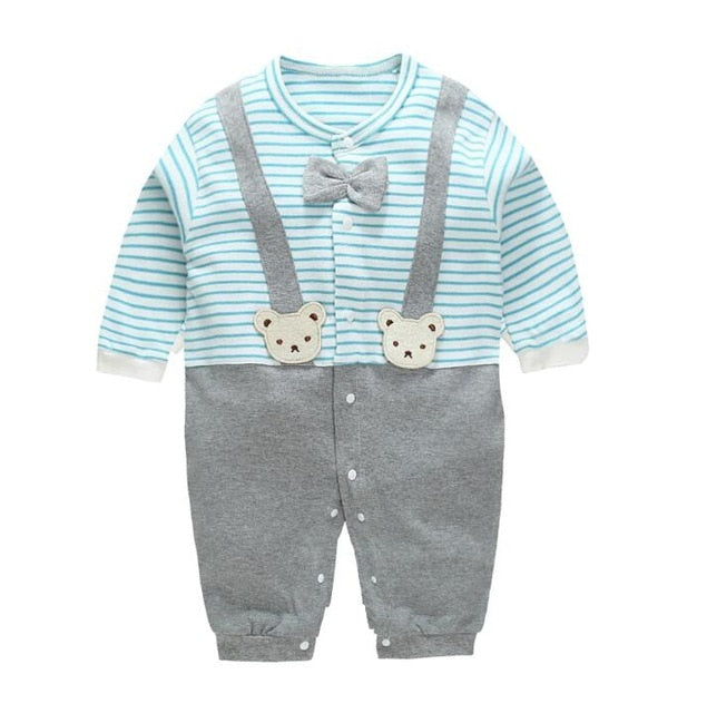 Newborn Unisex Jumpsuits Gentleman Autumn Long Sleeves Rompers Cotton Baby Clothes For Boys Girls Outfits Infantil Costume Wear