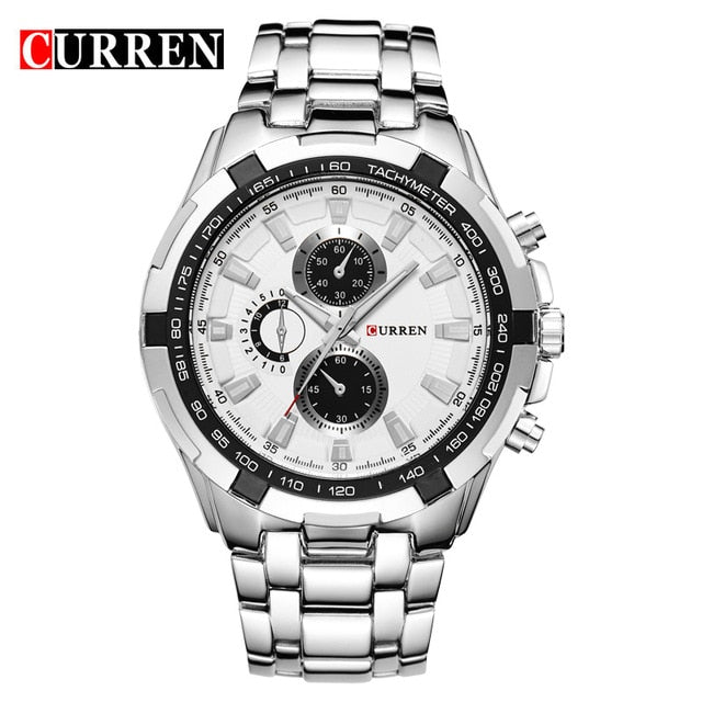 CURREN Watch Men Luxury Brand Watches Black Stainless Steel Male Army Watch Waterproof