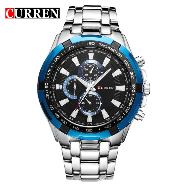 CURREN Watch Men Luxury Brand Watches Black Stainless Steel Male Army Watch Waterproof