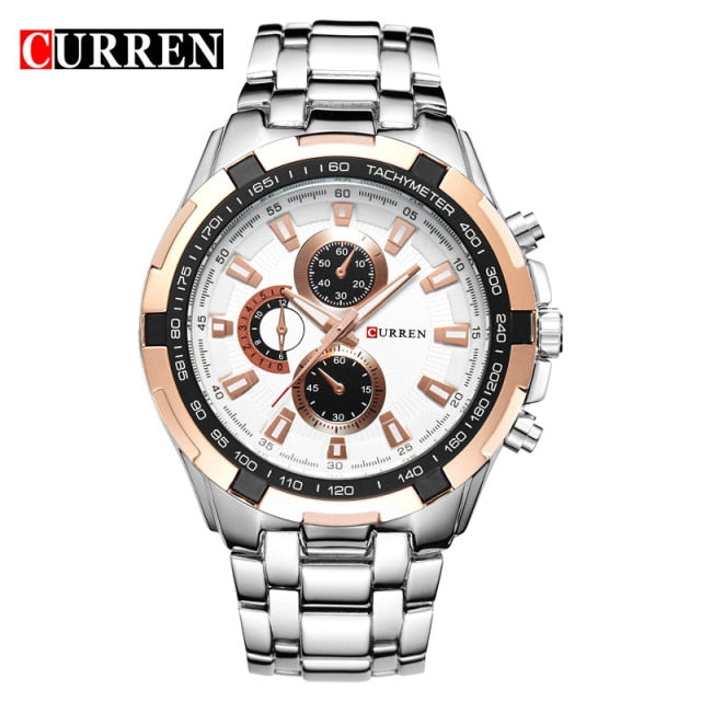 CURREN Watch Men Luxury Brand Watches Black Stainless Steel Male Army Watch Waterproof