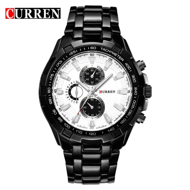 CURREN Watch Men Luxury Brand Watches Black Stainless Steel Male Army Watch Waterproof