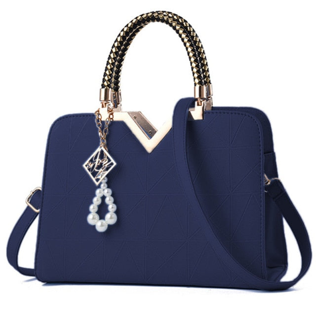 Women Handbags Leather Totes Bag Top-handle Embroidery Crossbody Shoulder Bag Lady Simple Style Hand Bags