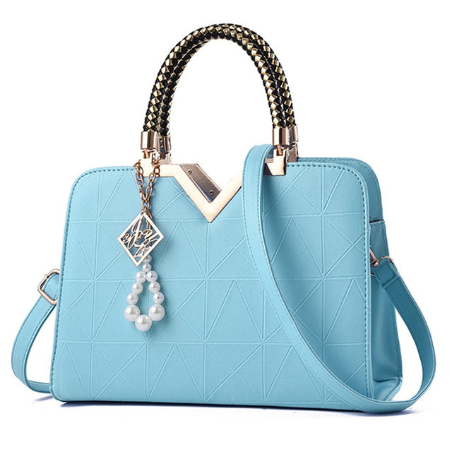 Women Handbags Leather Totes Bag Top-handle Embroidery Crossbody Shoulder Bag Lady Simple Style Hand Bags