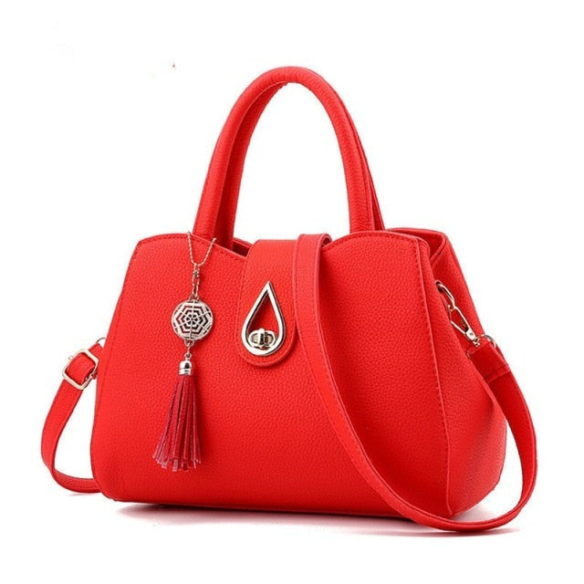 NYTRYD Women's Leather Handbag Tote Shoulder Bag Crossbody Purse Ladies  Designer Top Handle Satchel Tote Bag (red)