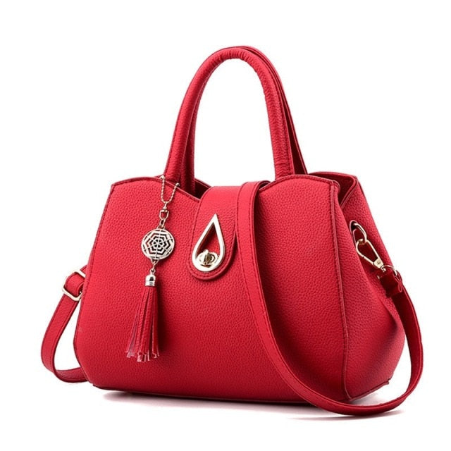 Women Handbags Leather Totes Bag Top-handle Embroidery Crossbody Shoulder Bag Lady Simple Style Hand Bags