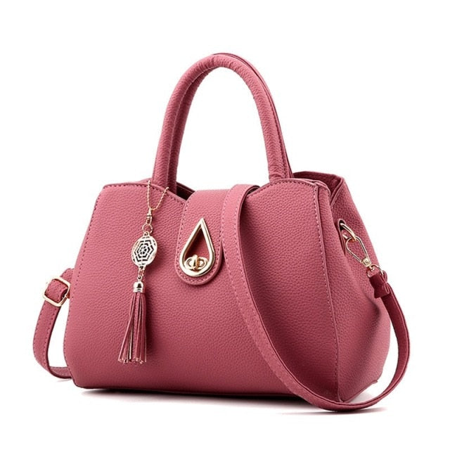 Women Handbags Leather Totes Bag Top-handle Embroidery Crossbody Shoulder Bag Lady Simple Style Hand Bags