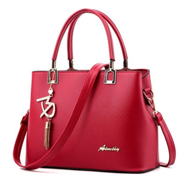 Women Handbags Leather Totes Bag Top-handle Embroidery Crossbody Shoulder Bag Lady Simple Style Hand Bags