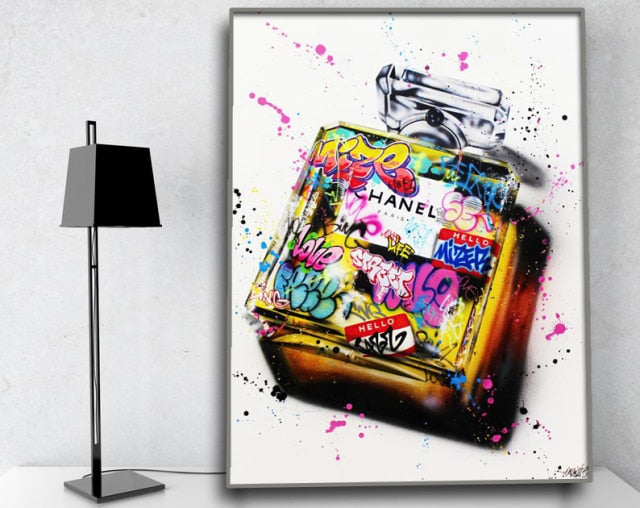 Graffiti Perfume Street Art Canvas Poster Prints Wall Picture Modern Fashion Women Bedroom Print Living Room Home Decoration