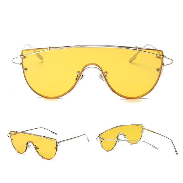 Fashion Luxury Rimless sunglasses Women Brand Designer Celebrity Metal Oversized COOL LOOK - Buyhops