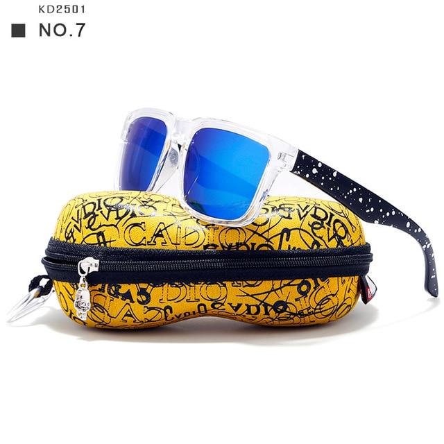 KDEAM Eye-catching Polarized Sunglasses For Men Matte Black Frame Fit. Painting Temples Play-Cool With Case - Buyhops