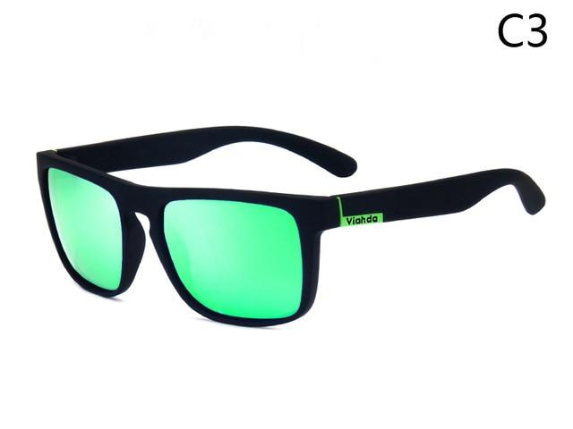 Viahda New Brand Squared Polarized sunglasses Brand Design Sport Gold Mirror - Buyhops