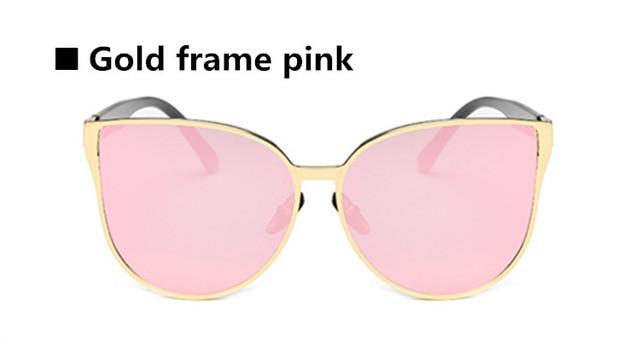 CURTAIN 2019 New Oversize Cat Eye Sunglasses Women Fashion Summer Style Big Size Frame Mirror Sun Glasses Female Oculos UV400 - Buyhops