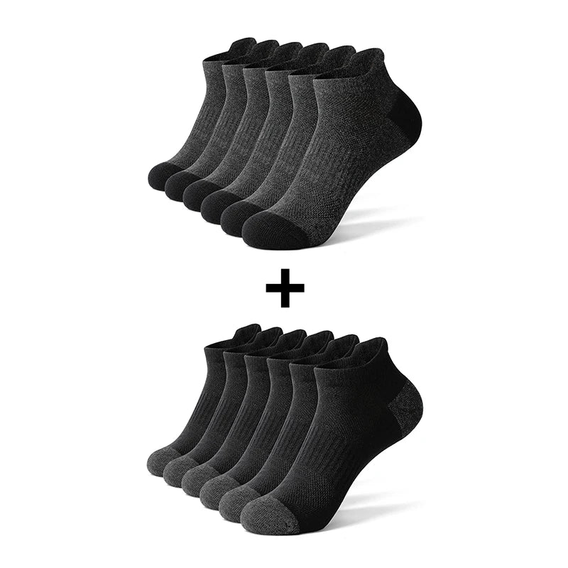 AOTOLK 6/12 Pairs Cotton Man and Women Socks Sports Solid Colors
