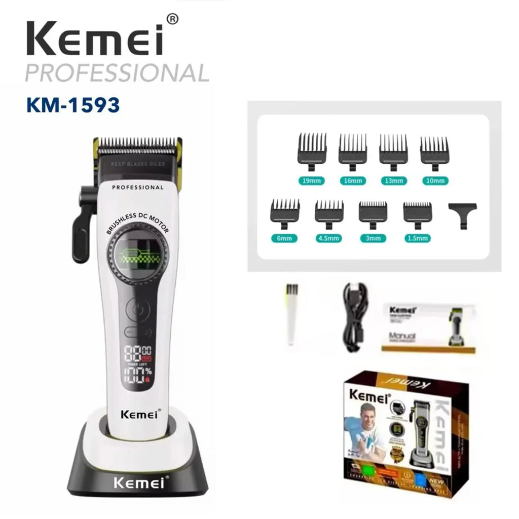 Kemei Professional Hair Clippers External Rotor Motor Hair Trimmers 8000RPM