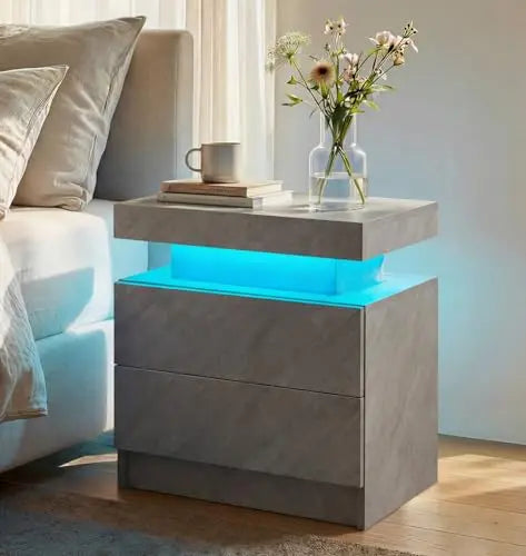 Nightstands Set of 2 LED Night Stand