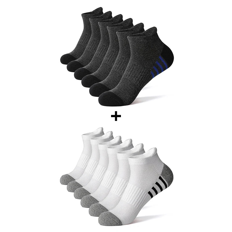 AOTOLK 6/12 Pairs Cotton Man and Women Socks Sports Solid Colors