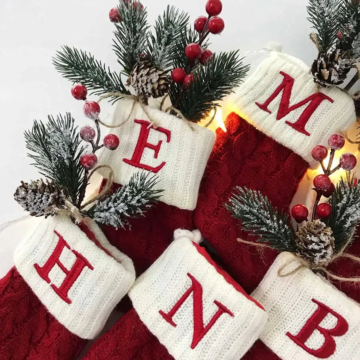 Christmas Alphabet Knitting Socks Christmas Tree Ornaments Christmas Decorations For Home 2024 Navidad Noel 2024 PH276