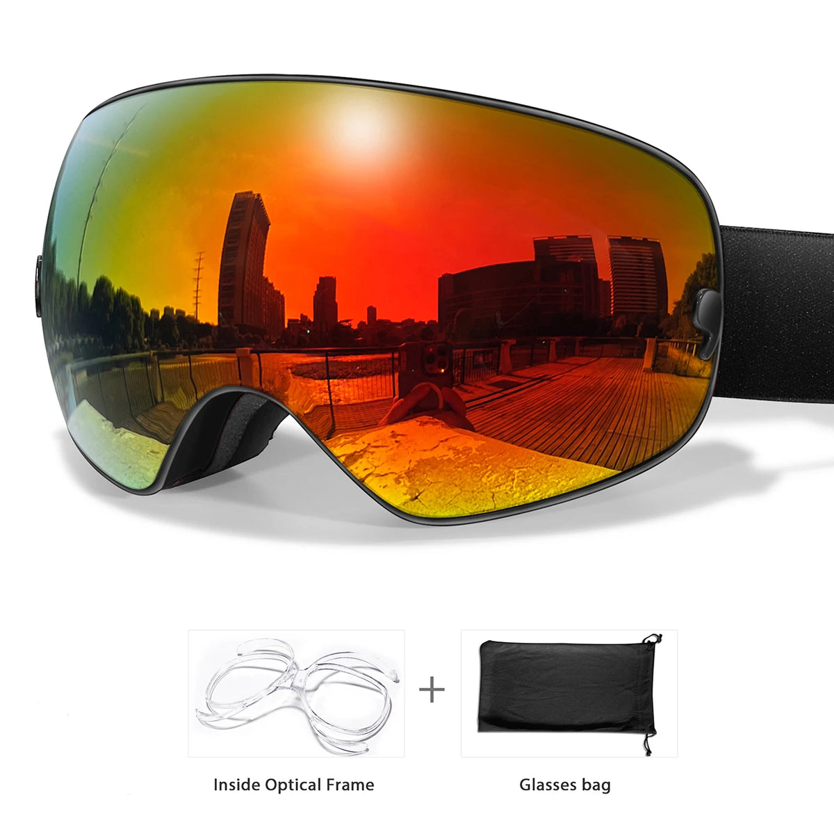 Lens Anti-Fog Ski Goggles for Men Women - Skiing Snowboard Outdoor Sports UV Protection