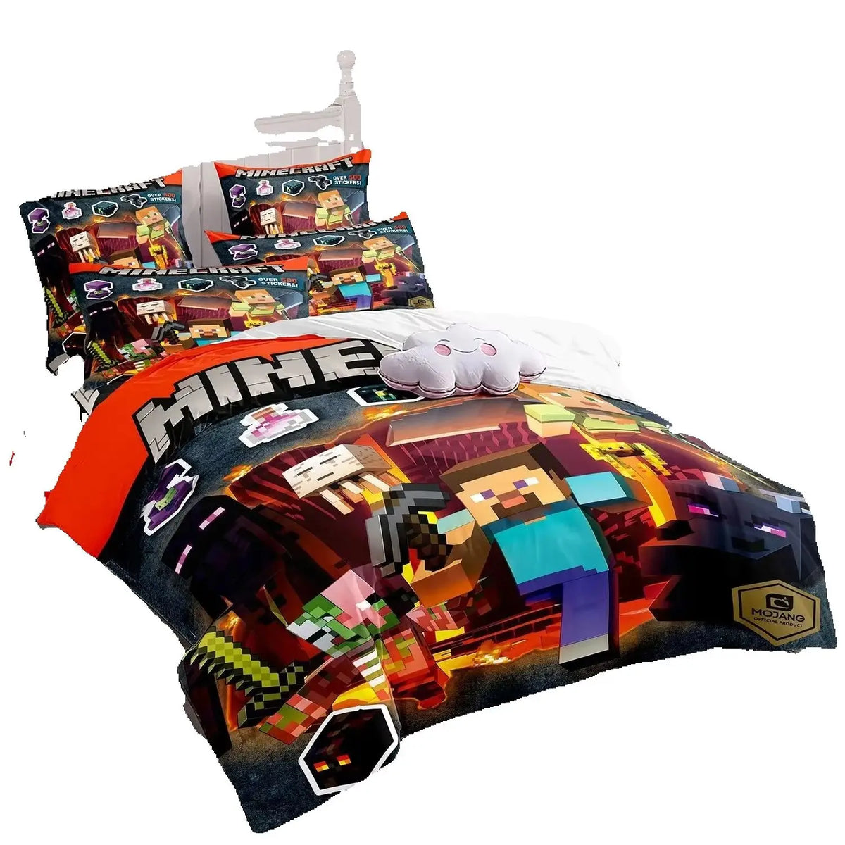 3D Cartoon Minecraft Duvet Cover  Simulated World Bedding Set Pillowcases with Zipper