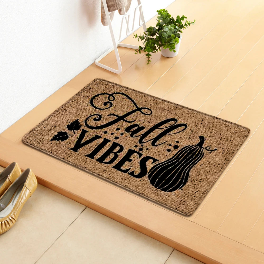 Cartoon Pumpkin Welcome Mat Harvest Themed Rug Non Slip Floor Mat for Entryway Living Room Bedroom Outdoor Indoor Carpet Decor