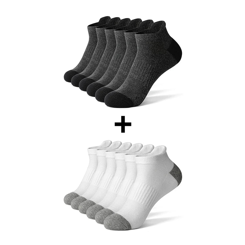AOTOLK 6/12 Pairs Cotton Man and Women Socks Sports Solid Colors
