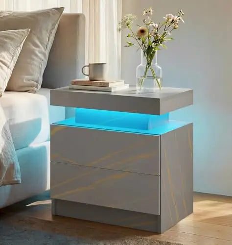 Nightstands Set of 2 LED Night Stand