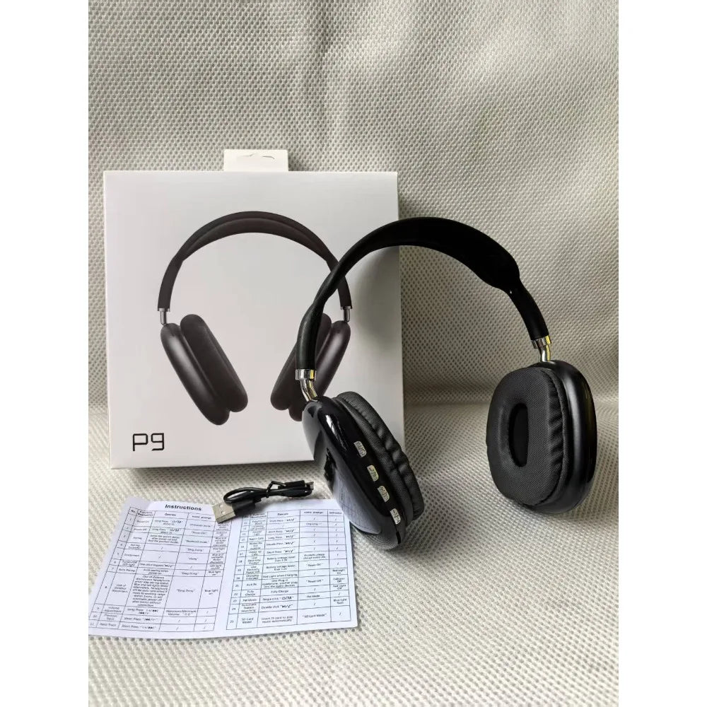New head mounted headphones P9 Bluetooth earphones with high quality and long battery life wireless earphones