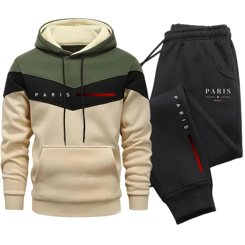 Men's Tracksuit Hoodie & Sweatpants Paris Fashion Sportswear 2pcs Set