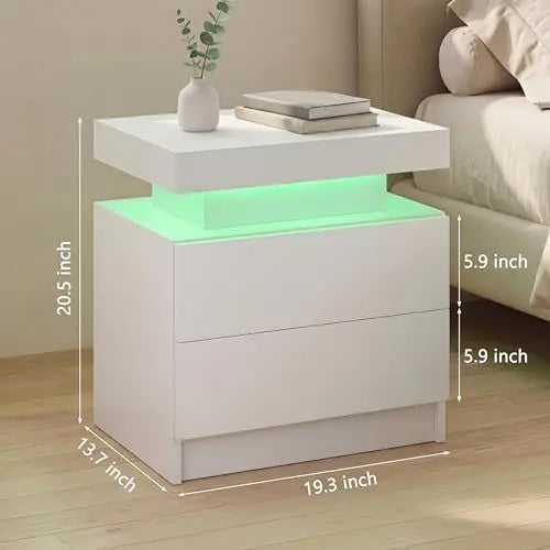 Nightstands Set of 2 LED Night Stand