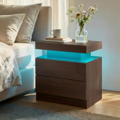 Nightstands Set of 2 LED Night Stand
