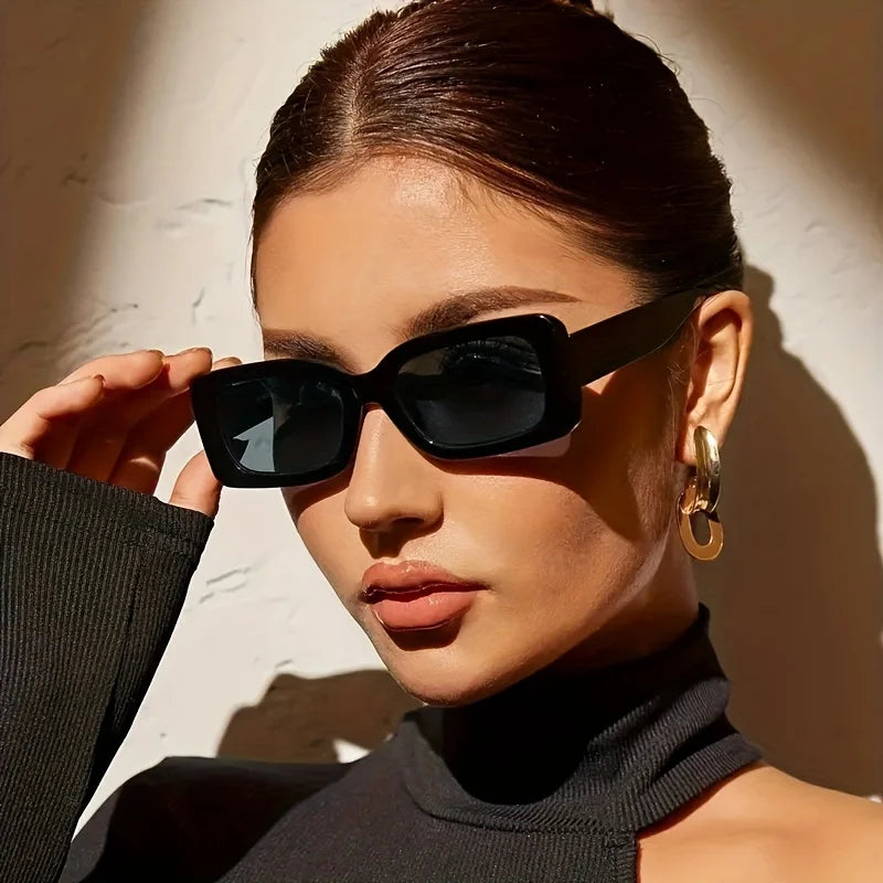 2pcs/3pcs Small Rectangle Frame Sunglasses For Women Men Candy Color Y2K Fashion Sun Glasses Vintage Outdoor Eyewear UV400
