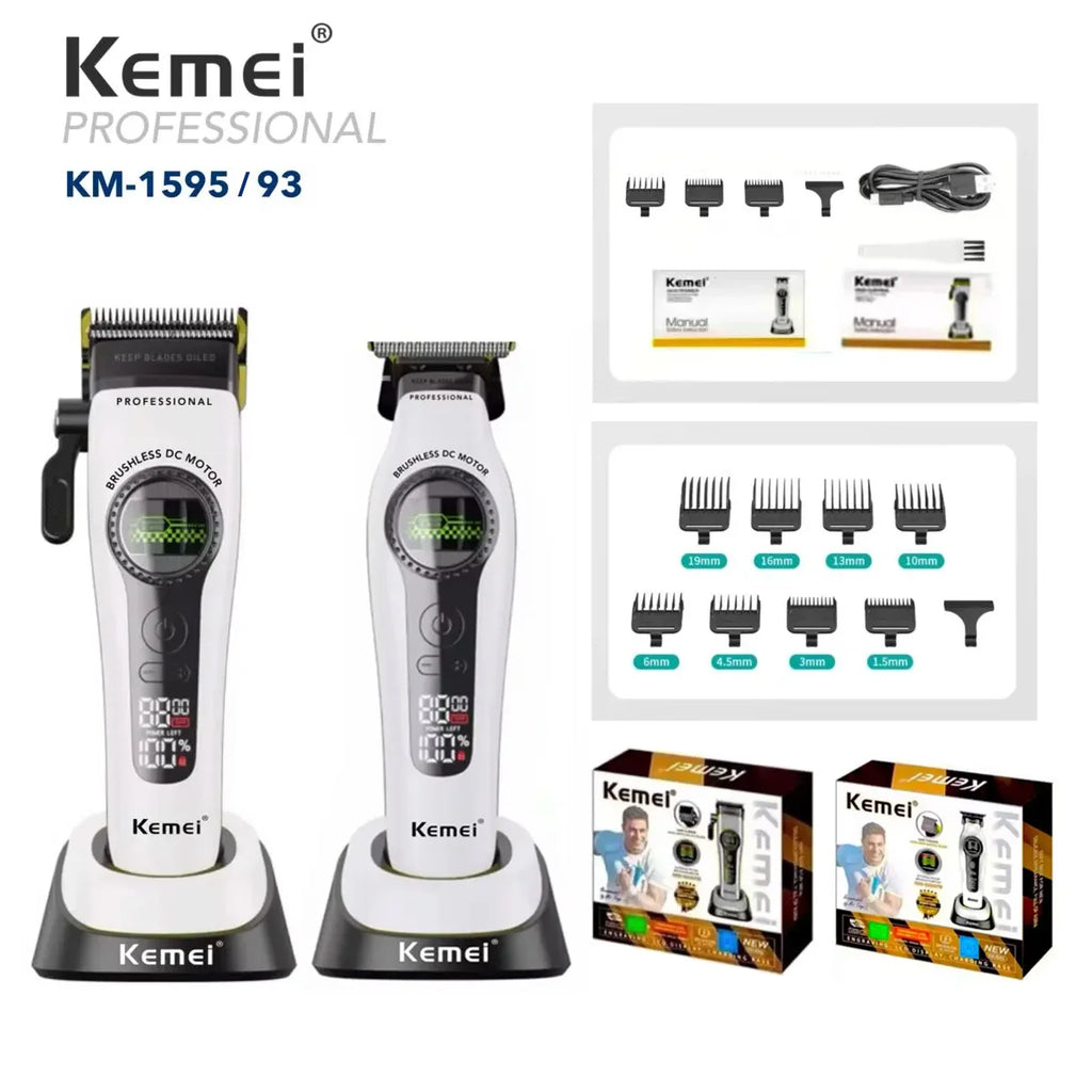 Kemei Professional Hair Clippers External Rotor Motor Hair Trimmers 8000RPM