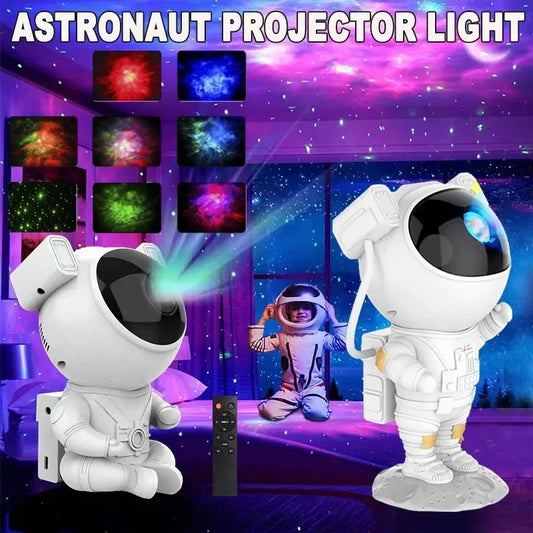 Kids Star DIY Projector Night Light with Remote Control 360 Adjustable Design Astronaut Nebula Galaxy Lighting for Children