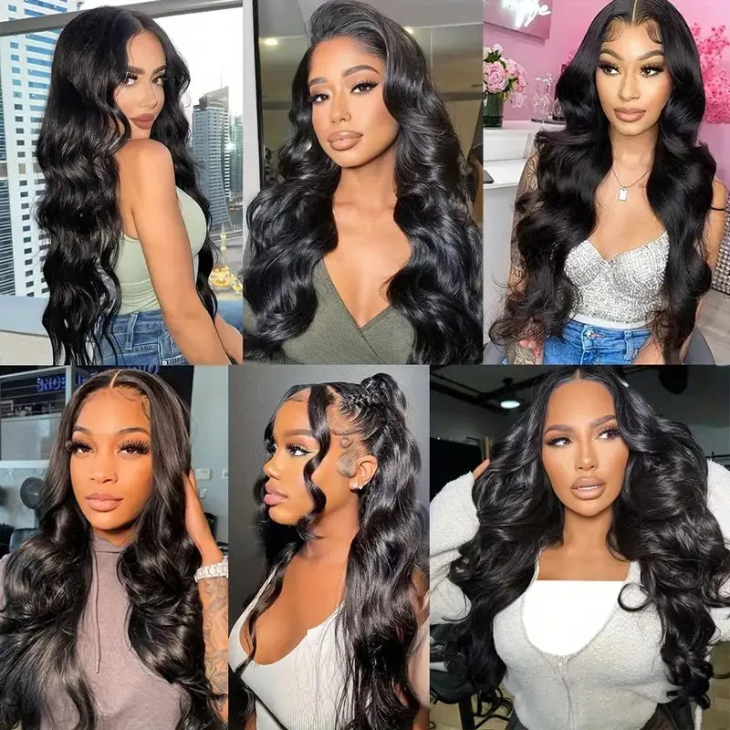 Raw Body Wave 200% Density 30 inch 13x6 HD Lace Front Human Hair Wigs Natural Color