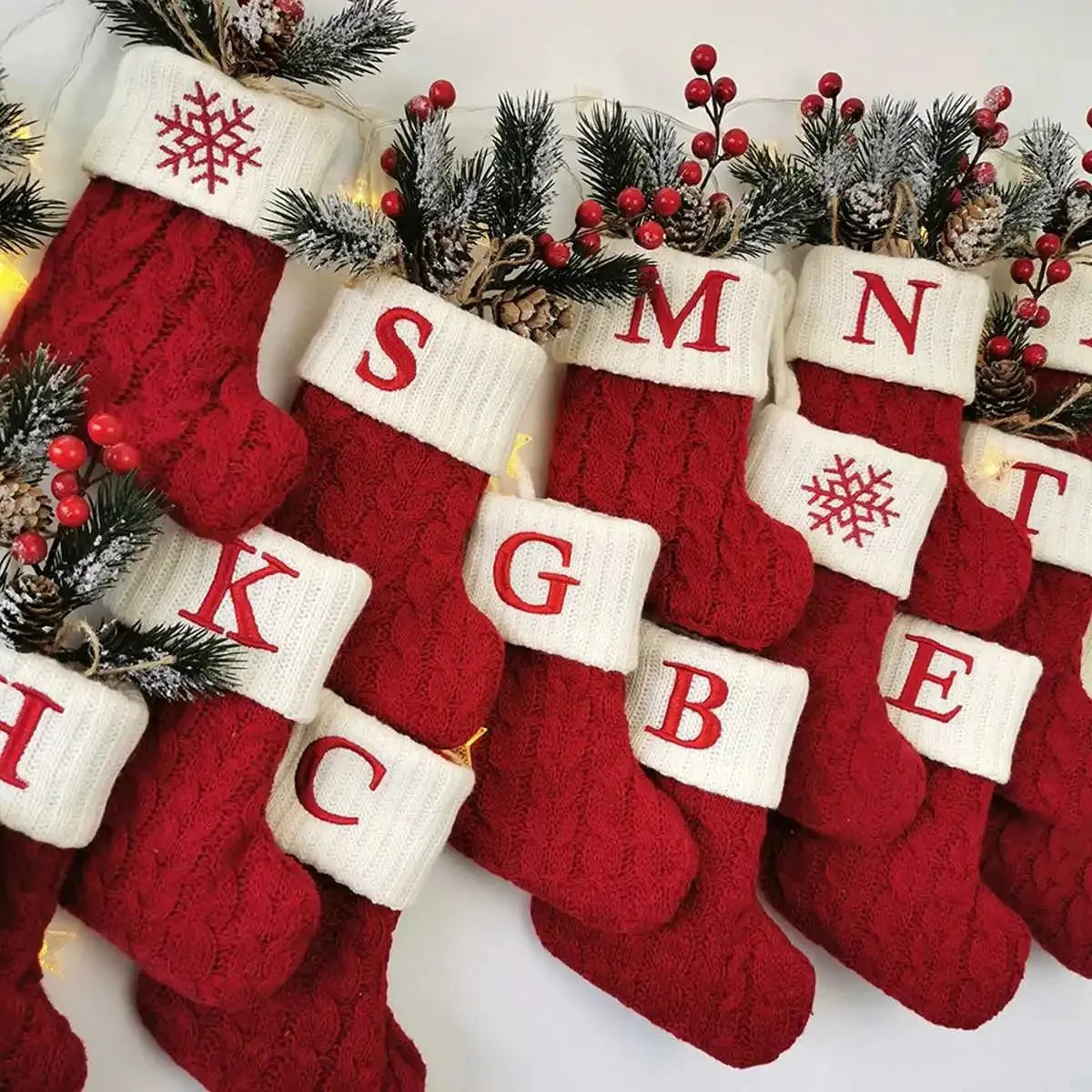 Christmas Alphabet Knitting Socks Christmas Tree Ornaments Christmas Decorations For Home 2024 Navidad Noel 2024 PH276