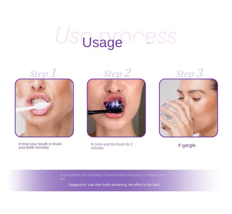 30ml Purple Tooth Cleaning Mousse Tooth Whitening Toothpaste Clean Teeth Fresh Breath Toothpaste To Correct Yellow Teeth Product