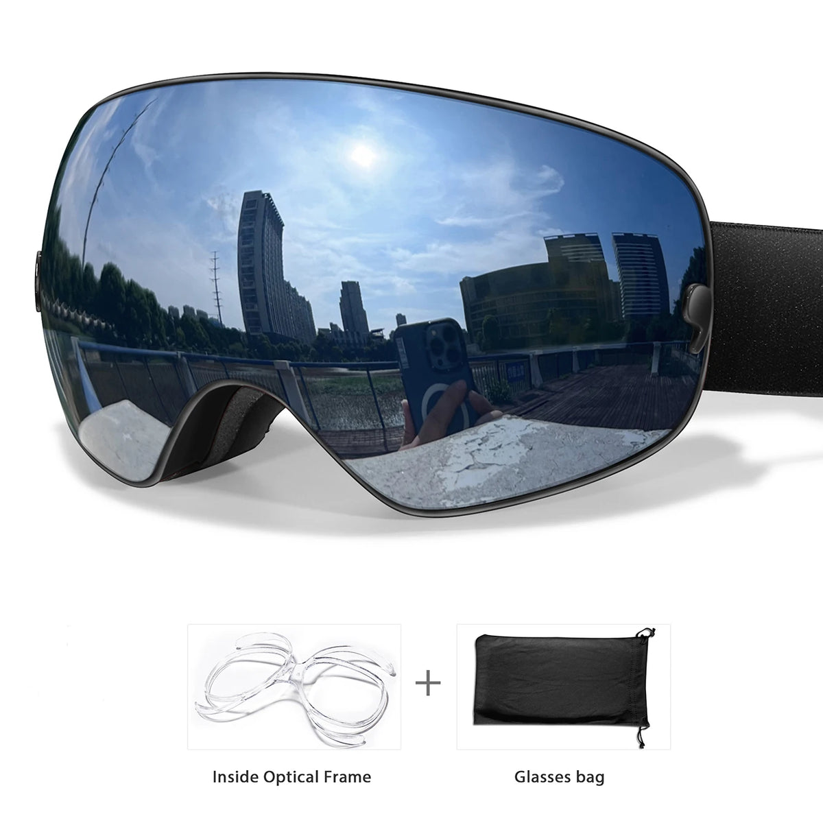 Lens Anti-Fog Ski Goggles for Men Women - Skiing Snowboard Outdoor Sports UV Protection