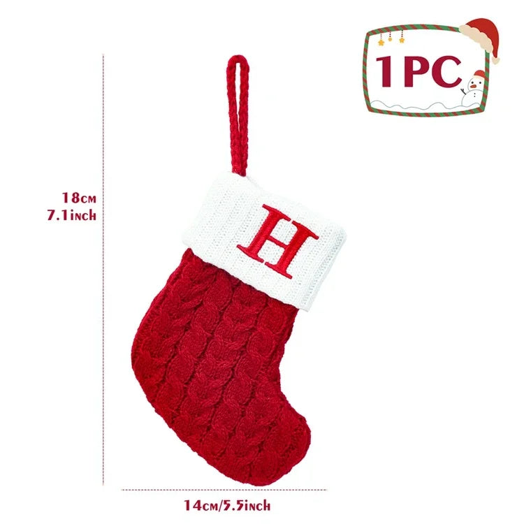 Christmas Alphabet Knitting Socks Christmas Tree Ornaments Christmas Decorations For Home 2024 Navidad Noel 2024 PH276