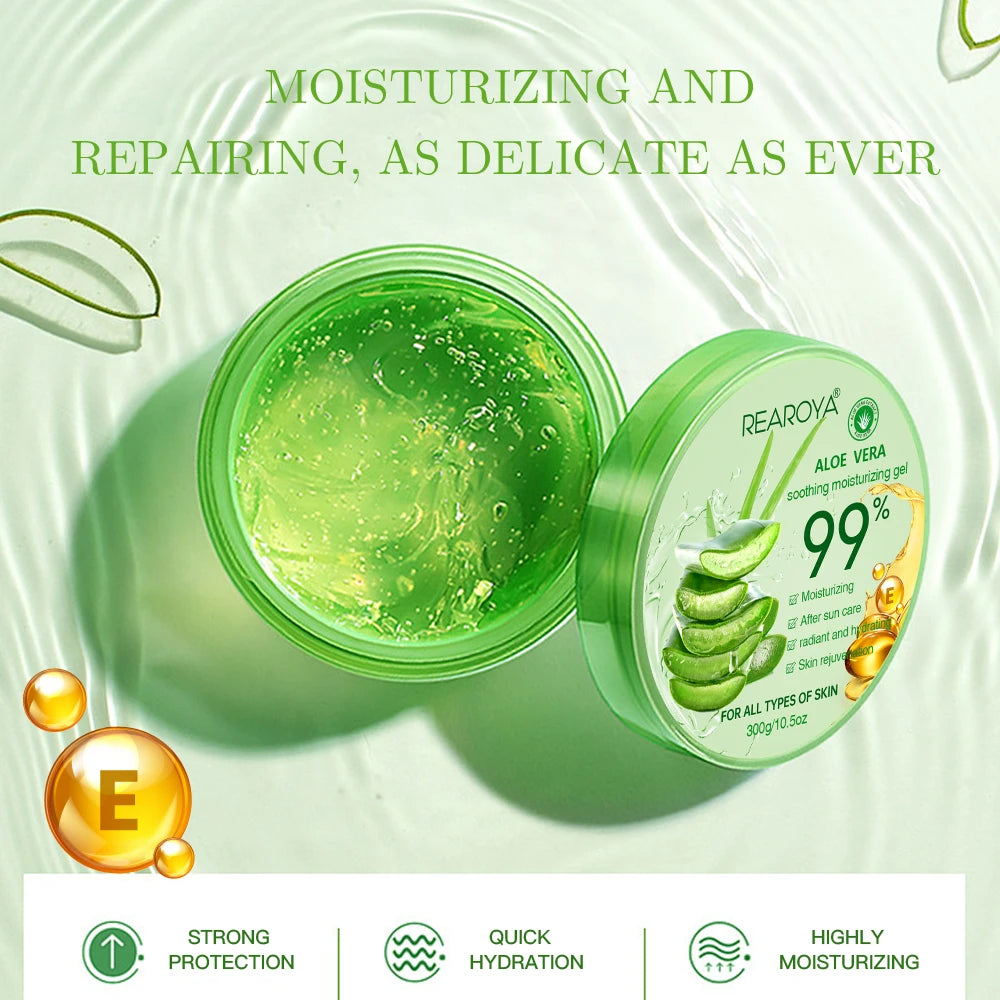 99% Aloe Vera Moisturizing Clear Gel Cream Refreshing Non Sticky Facial Wash