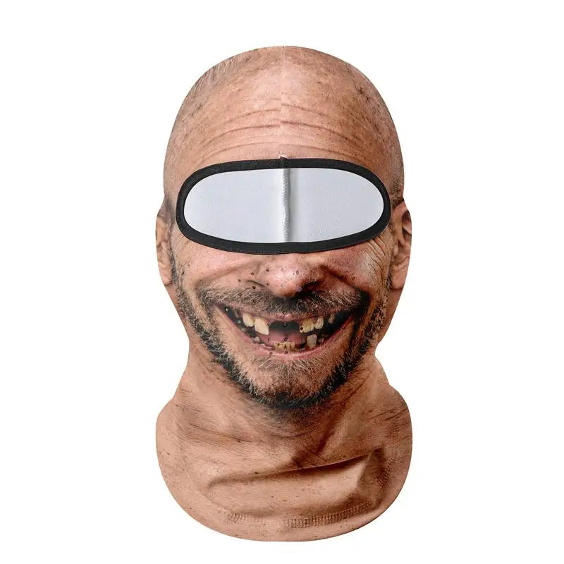 Funny Old Man Ski Mask Realistic Face Balaclava Summer Winter 3D Printed Full Face Mask for Skiing Snowboarding Outdoor Sports