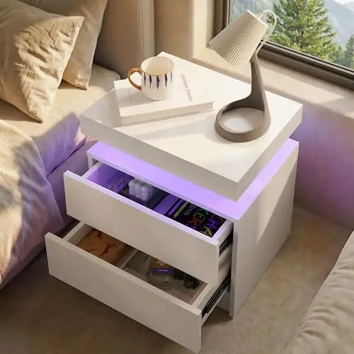 Nightstands Set of 2 LED Night Stand