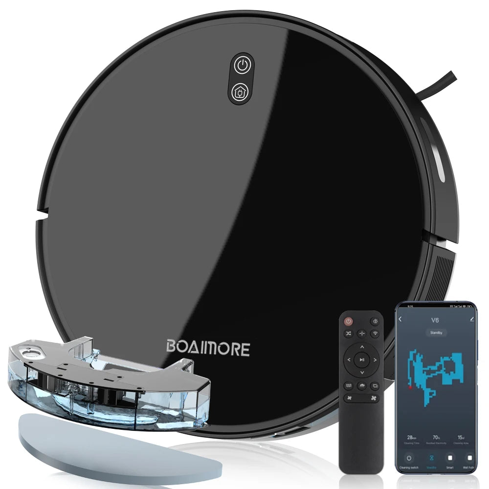 Robot Vacuum Cleaner 6000PA Strong Suction  Robotic App& Remote Control Self-Charging Smart Pet Hair