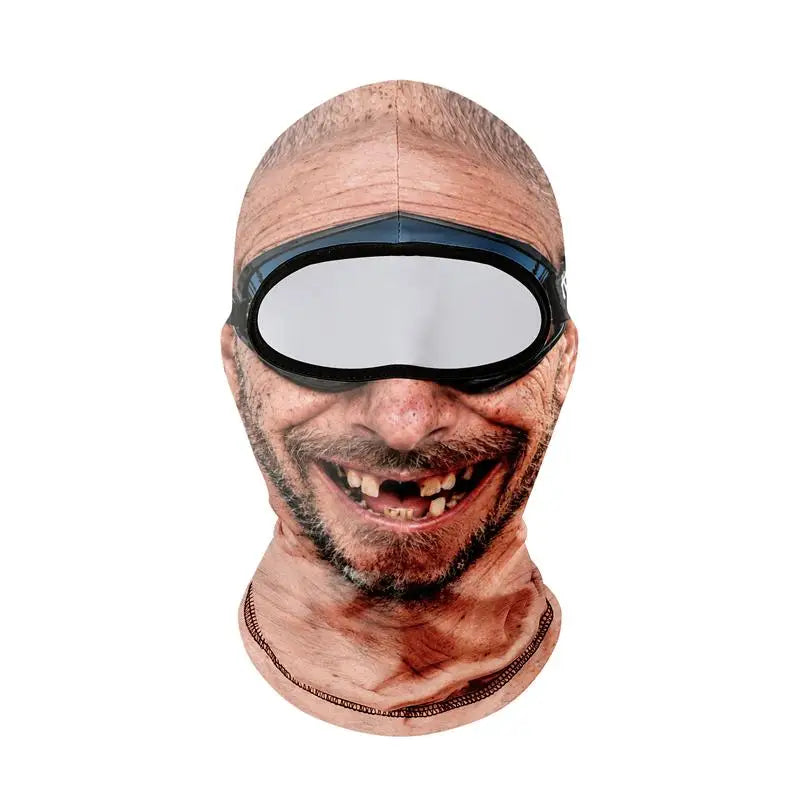 Funny Old Man Ski Mask Realistic Face Balaclava Summer Winter 3D Printed Full Face Mask for Skiing Snowboarding Outdoor Sports