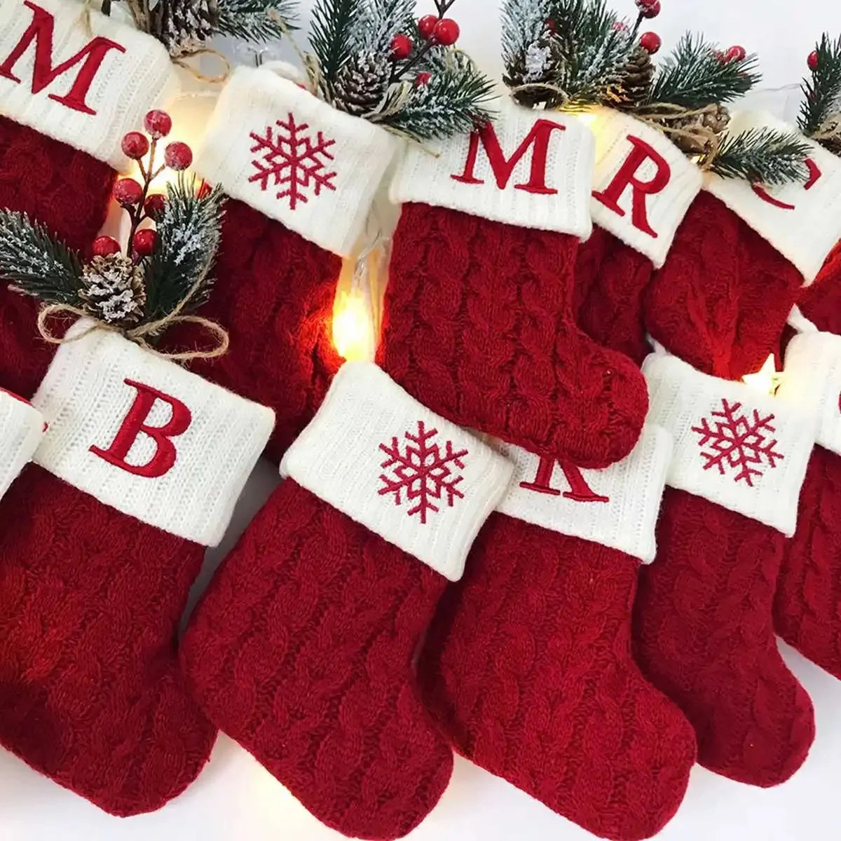 Christmas Alphabet Knitting Socks Christmas Tree Ornaments Christmas Decorations For Home 2024 Navidad Noel 2024 PH276