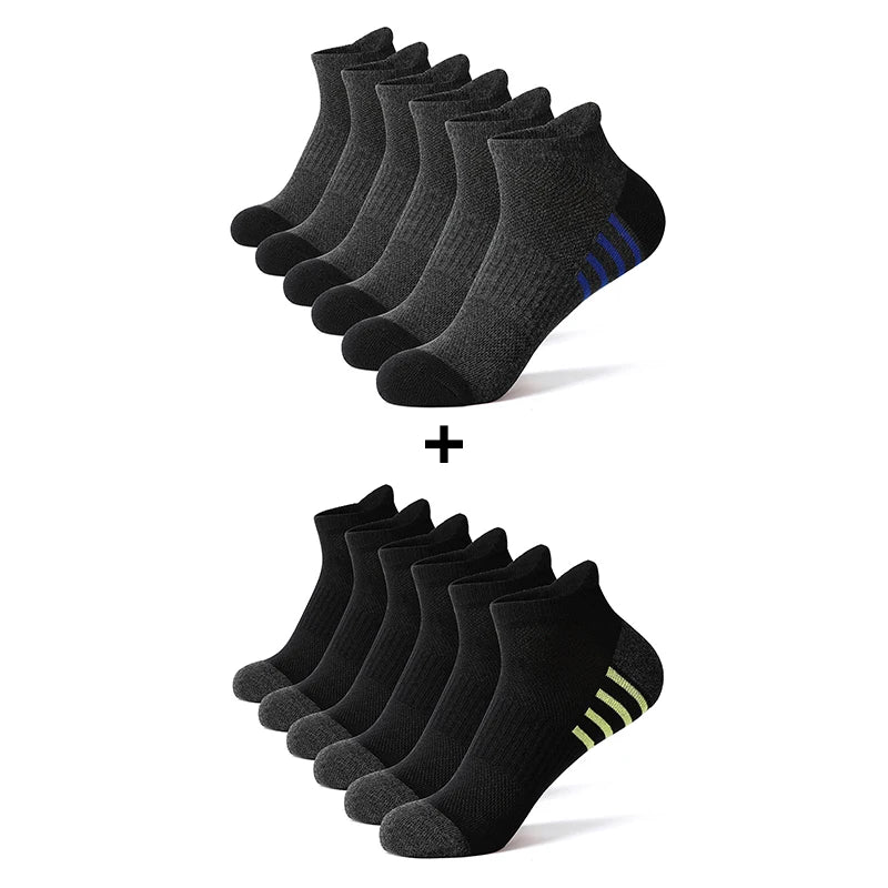 AOTOLK 6/12 Pairs Cotton Man and Women Socks Sports Solid Colors