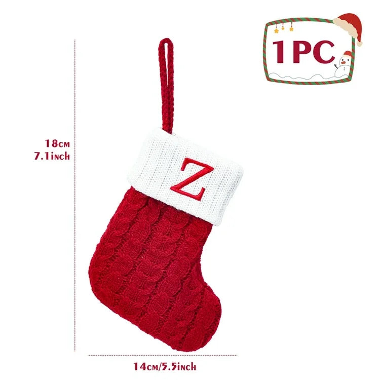 Christmas Alphabet Knitting Socks Christmas Tree Ornaments Christmas Decorations For Home 2024 Navidad Noel 2024 PH276